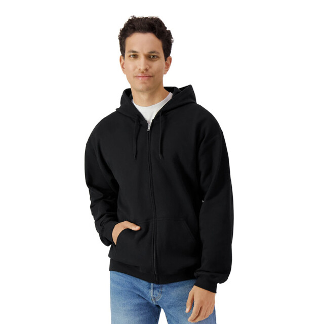 Gildan Heren softstyle midweight full zip hoodie UTFK2801_black large