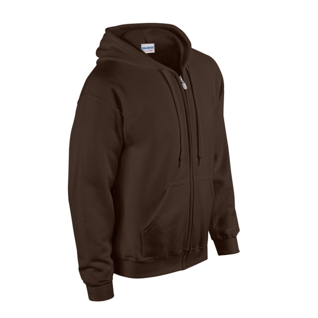 Gildan Unisex adult heavy blend full zip hoodie UTFK2795_darkchocolate large