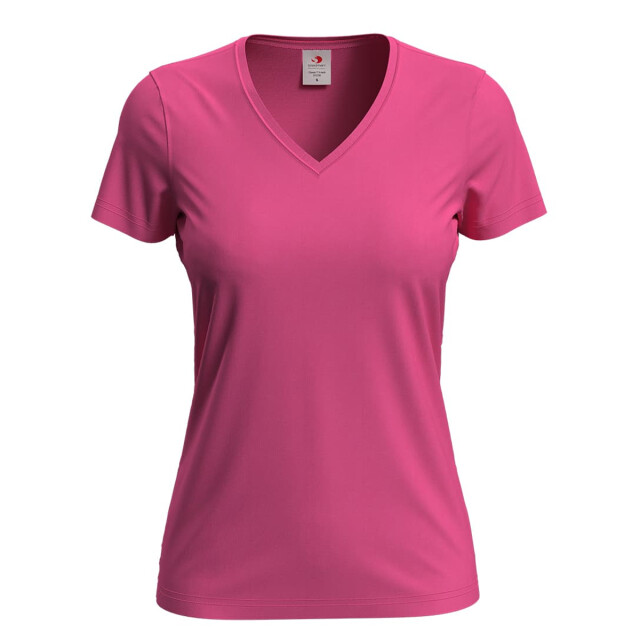Stedman Stars Dames klassiek v hals t-shirt UTFK2808_sweetpink large