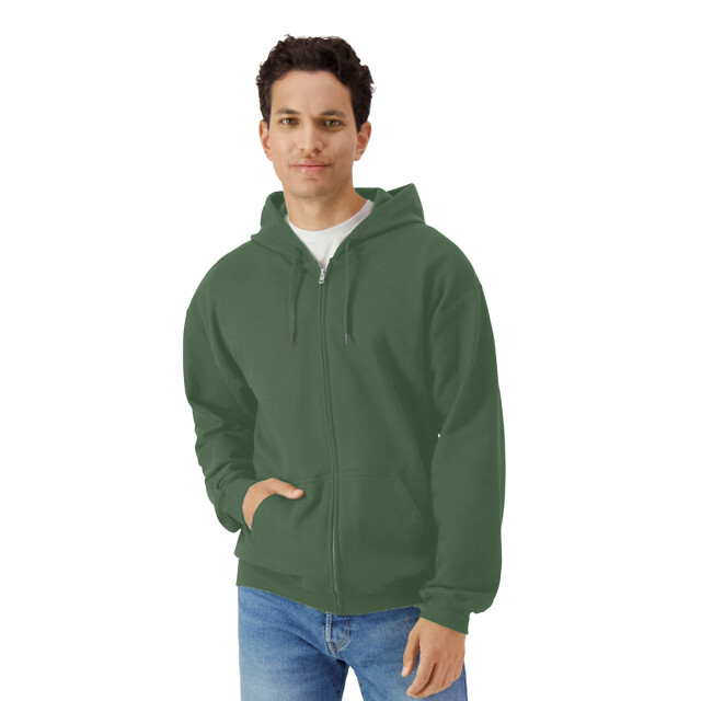 Gildan Heren softstyle midweight full zip hoodie UTFK2801_militarygreen large