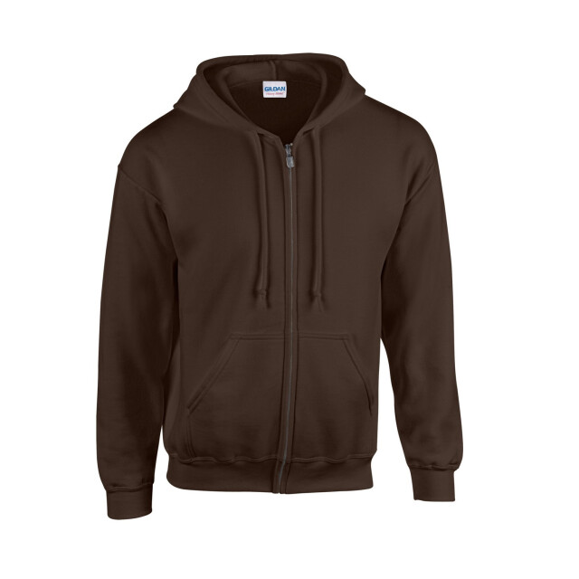 Gildan Unisex adult heavy blend full zip hoodie UTFK2795_darkchocolate large