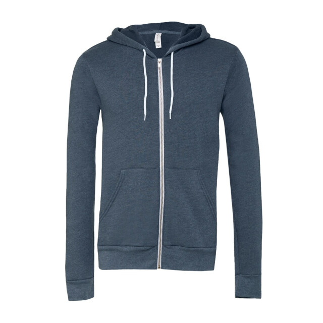 Bella + Canvas Unisex volwassen polycotton full zip hoodie UTFK2749_heathernavy large