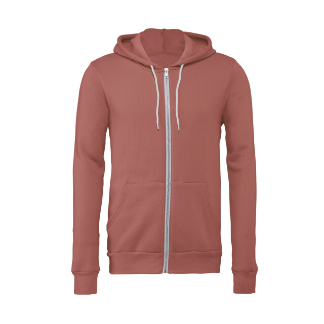 Bella + Canvas Unisex volwassen polycotton full zip hoodie UTFK2749_mauve large