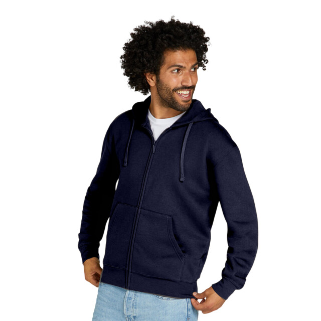 SG Heren met effen oxford hoodie met volledige rits UTFK2620_navy large