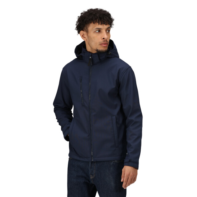 Regatta Heren venturer 3 layer hooded soft shell jacket UTFK2621_navy large