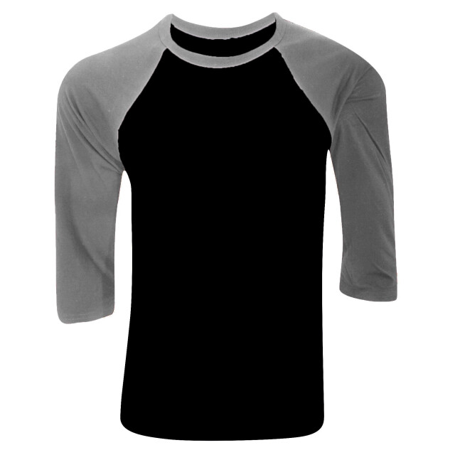Bella + Canvas Canvas heren 3/4 mouwen baseball t-shirt UTFK271_blackdeepheathergrey large