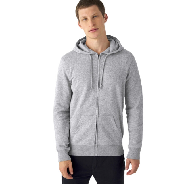 B and C Heren inspire heather organic full zip hoodie UTFK2588_heathergrey large