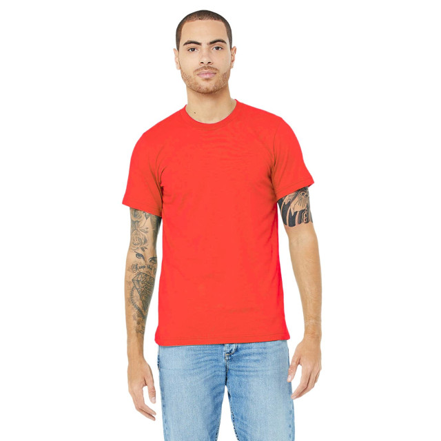 Bella + Canvas Canvas unisex jersey crew t-shirt met hals / heren t-shirt met korte mouwen UTFK269_red large