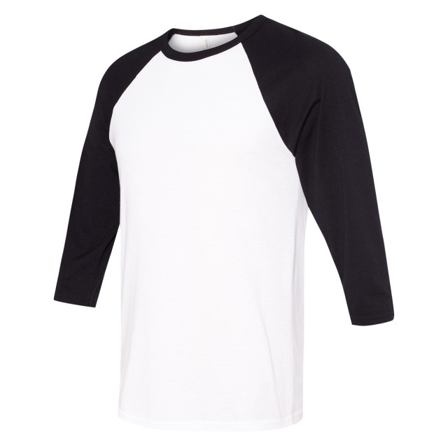 Bella + Canvas Canvas heren 3/4 mouwen baseball t-shirt UTFK271_whiteblack large