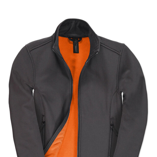 B and C Dames soft shell-jas UTFK2720_darkgreyneonorange large