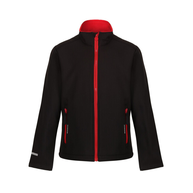 Regatta Kinder/kids ablaze 2 layer soft shell jas UTFK2541_blackclassicred large