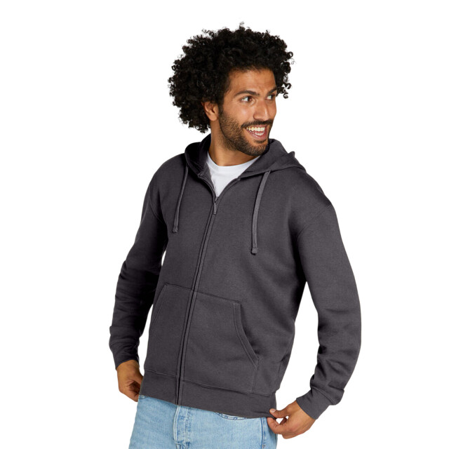 SG Heren met effen oxford hoodie met volledige rits UTFK2620_grey large