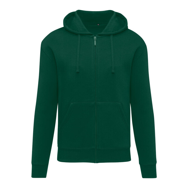 SG Heren met effen oxford hoodie met volledige rits UTFK2620_bottlegreen large