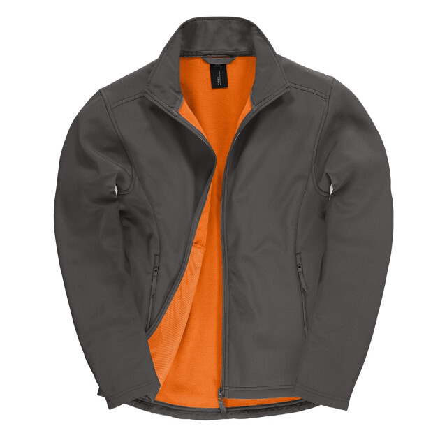 B and C Heren id.701 zacht shell jas UTFK2514_darkgreyneonorange large