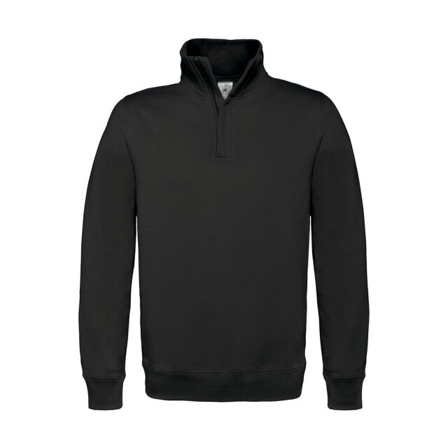 B and C Heren id.004 katoenen sweatshirt met kwart ritssluiting UTFK2518_black large