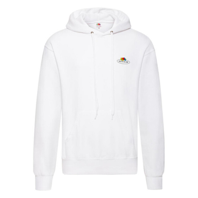 Fruit of the Loom Heren vintage klassieke logo bedrukte hoodie UTFK2482_white large