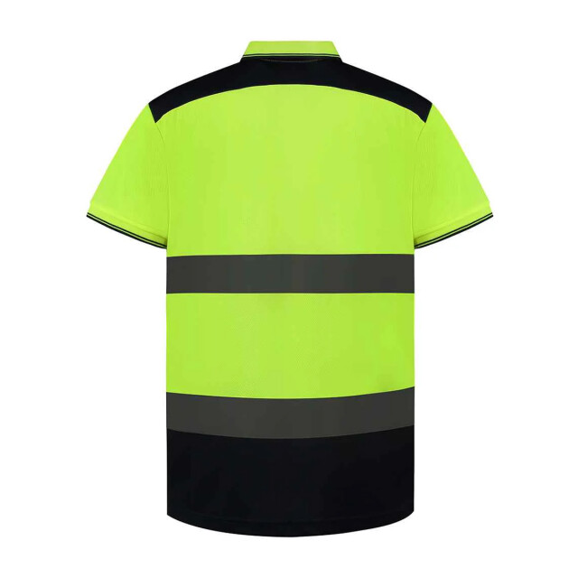 Yoko Tweekleurig poloshirt voor volwassenen UTFK2495_fluorescentyellownavy large