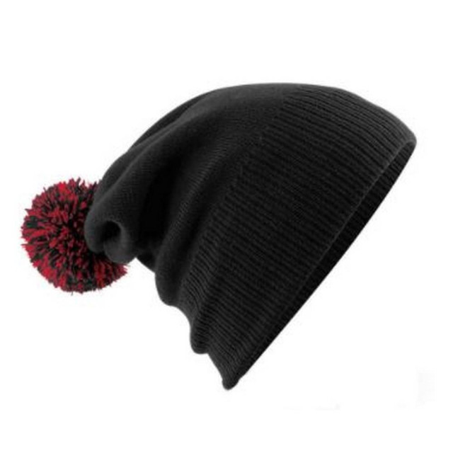 Beechfield Volwassenen unisex snowstar beanie UTFK248_blackclassicred large