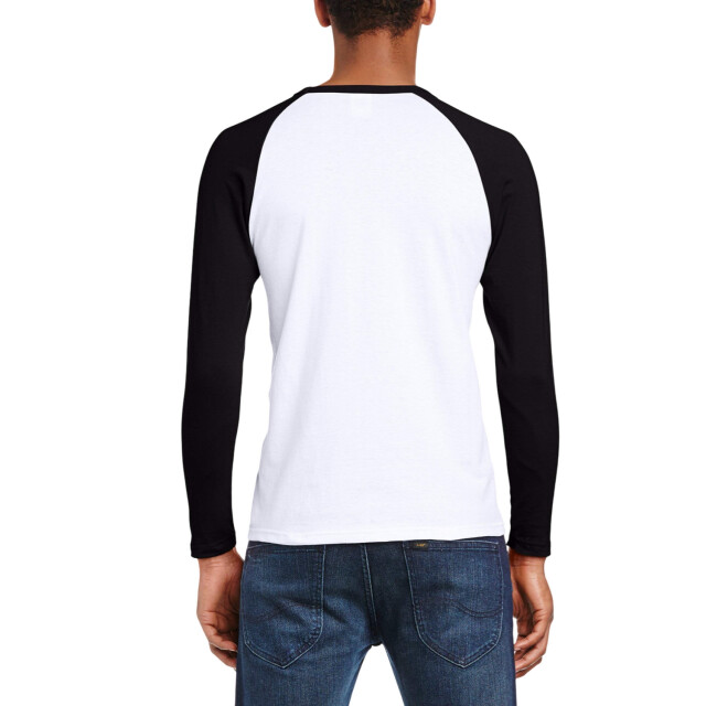 Fruit of the Loom Heren valueweight baseball t-shirt met lange mouwen UTFK2329_whiteblack large