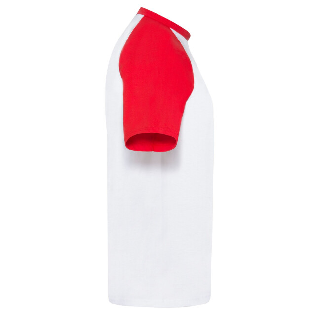 Fruit of the Loom Heren valueweight baseball t-shirt UTFK2379_whitered large