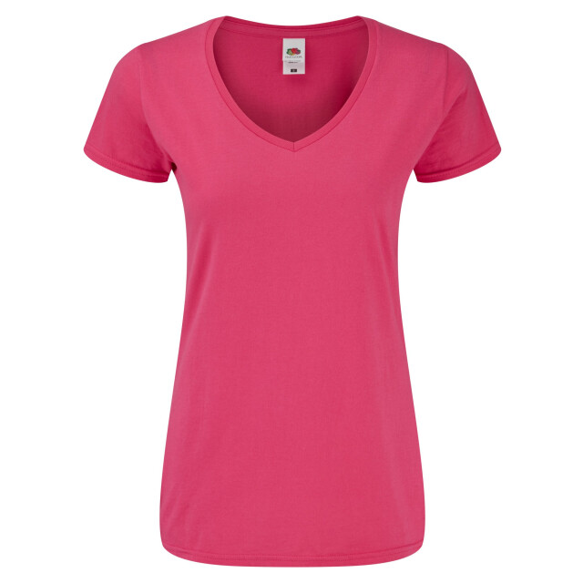 Fruit of the Loom Dames iconic 150 v hals t-shirt UTLT1746_fuchsia large