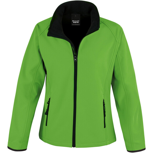 Result Dames effen jasje zachte shell UTFK2432_vividgreenblack large