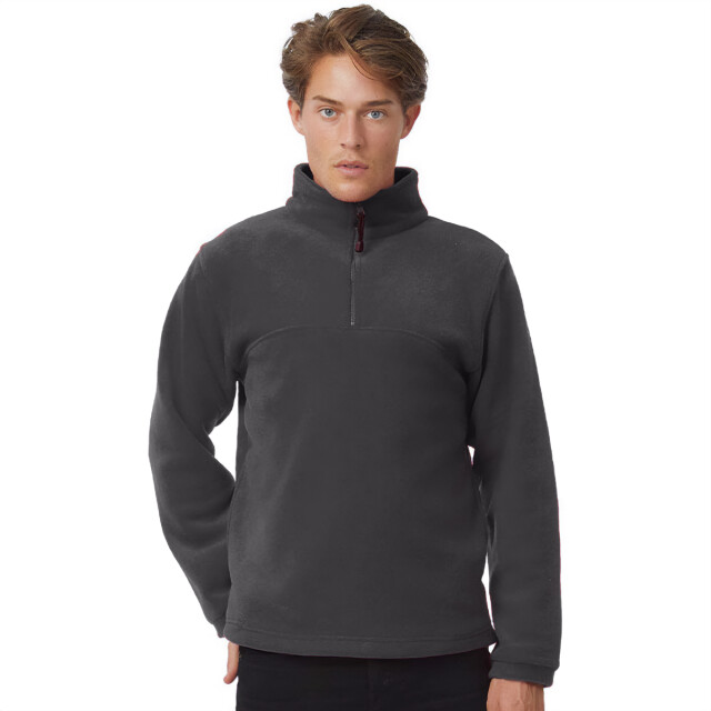 B and C Heren highlander+ quarter zip fleece top UTFK2452_charcoal large