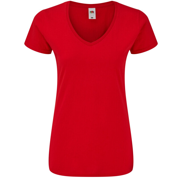 Fruit of the Loom Dames iconic 150 v hals t-shirt UTLT1746_red large