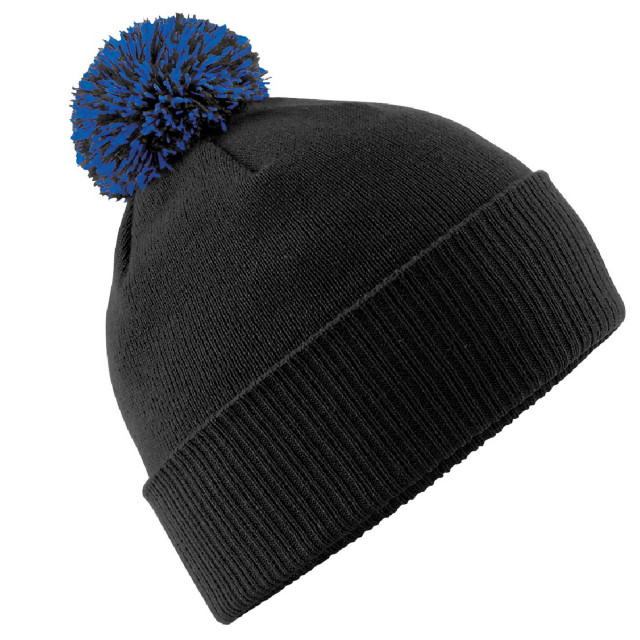 Beechfield Volwassenen unisex snowstar beanie UTFK248_blackbrightroyal large