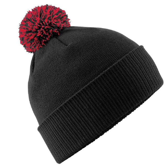 Beechfield Volwassenen unisex snowstar beanie UTFK248_blackclassicred large