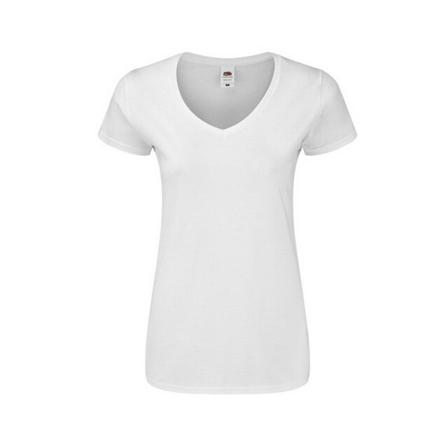Fruit of the Loom Dames iconic 140 v hals t-shirt UTFK2352_white large