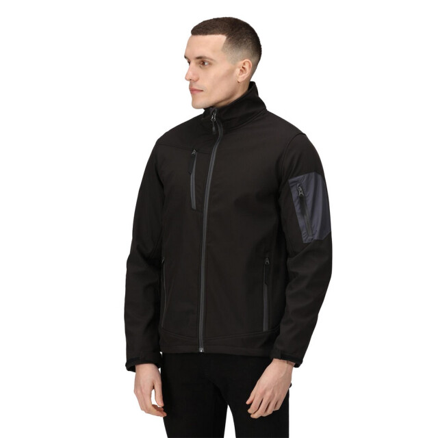 Regatta Heren arcola 3 layer soft shell jas UTFK2236_blacksealgrey large