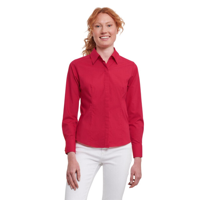 Russell Athletic Dames poplin overhemd met lange mouwen UTFK2238_classicred large