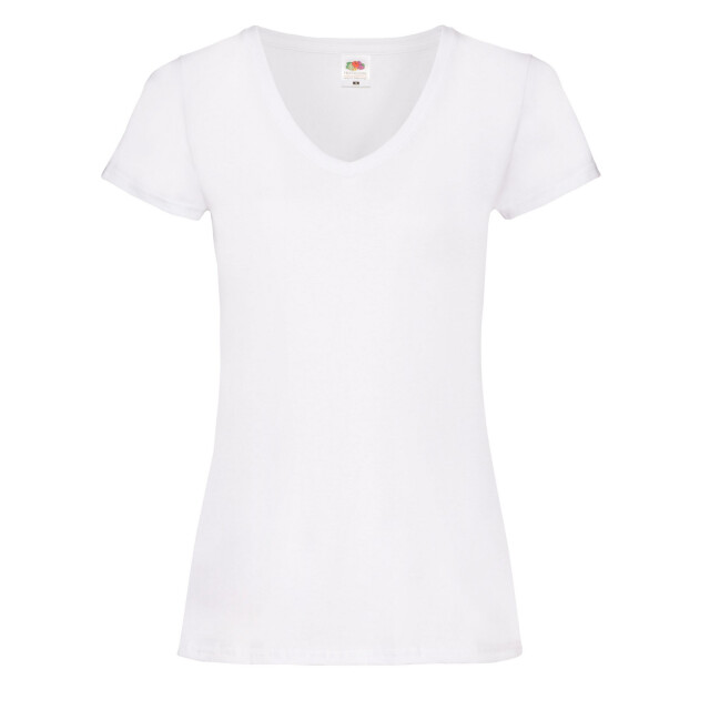 Fruit of the Loom Dames valueweight v hals t-shirt UTFK2216_white large