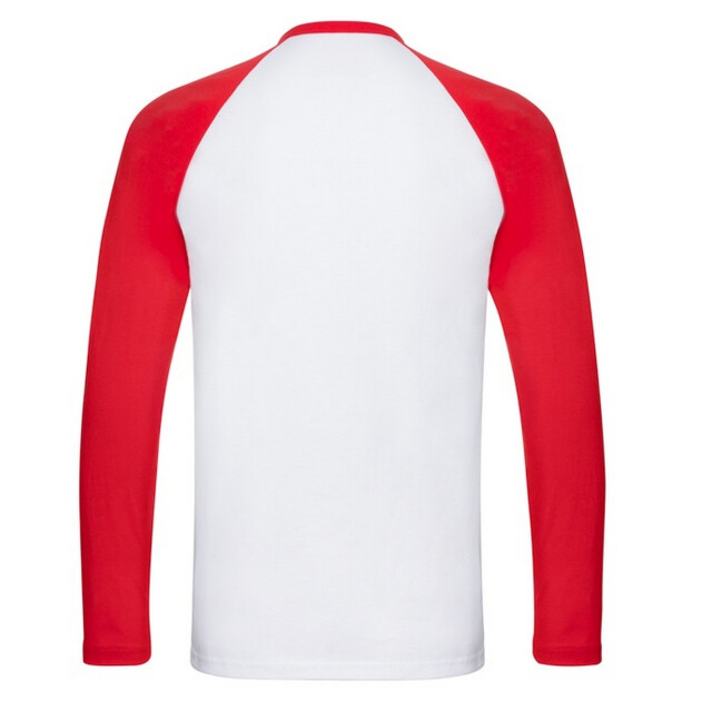 Fruit of the Loom Heren valueweight baseball t-shirt met lange mouwen UTFK2329_whitered large