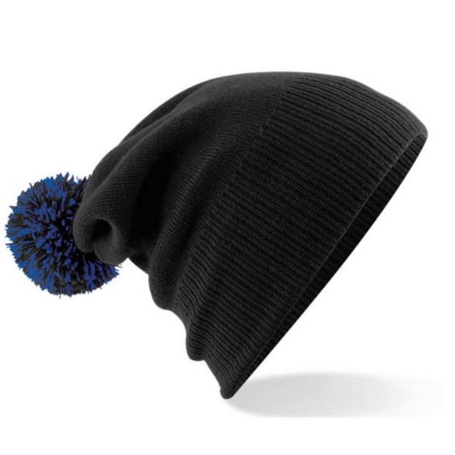 Beechfield Volwassenen unisex snowstar beanie UTFK248_blackbrightroyal large