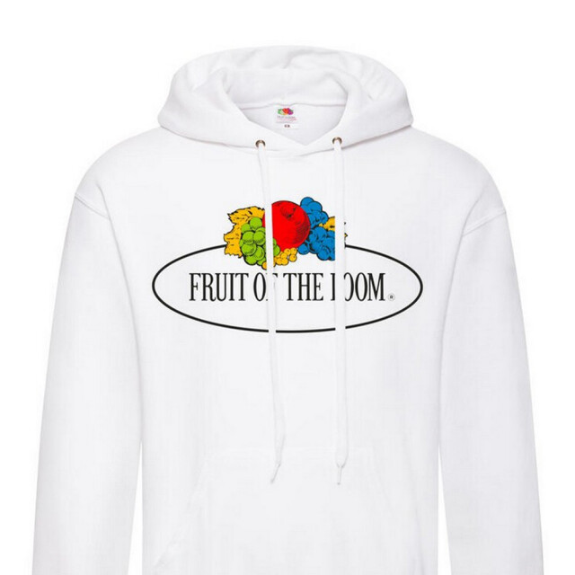 Fruit of the Loom Dames vintage klassieke logo bedrukte hoodie UTFK2295_white large