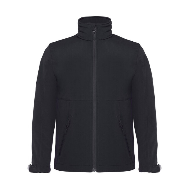B and C Kinder/kinder soft shell jas met capuchon UTFK2258_black large