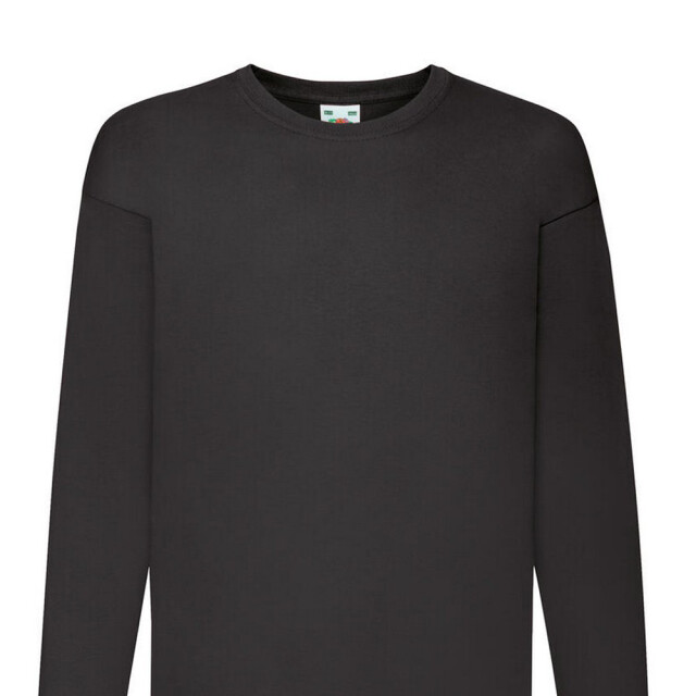 Fruit of the Loom Effen t-shirt met lange mouwen voor kinderen/kids UTFK2075_black large