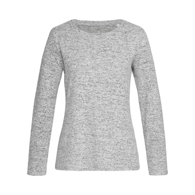 Stedman Stars Dames gebreid t-shirt met lange mouwen UTFK2223_lightgreymelange large