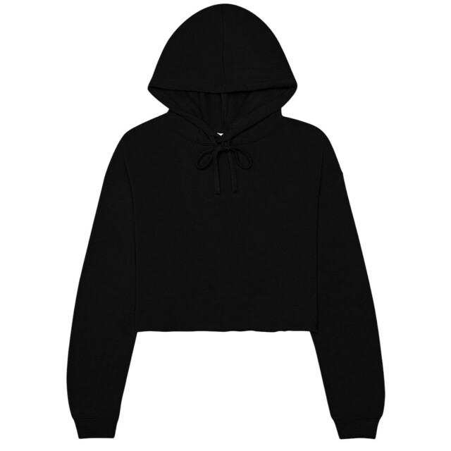 Bella + Canvas Dames fleece crop hoodie UTFK1989_black large
