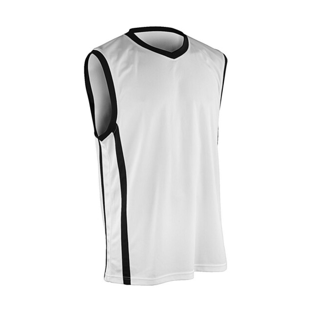 Spiro Impact Heren quick dry mouwloos basketbalshirt UTFK2061_whiteblack large