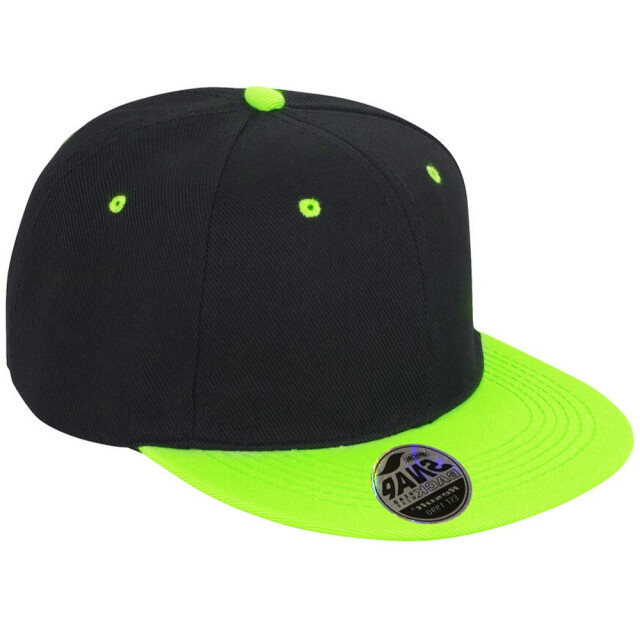 Result Bronx original contrast flat peak baseball cap UTFK2273_blacklime large