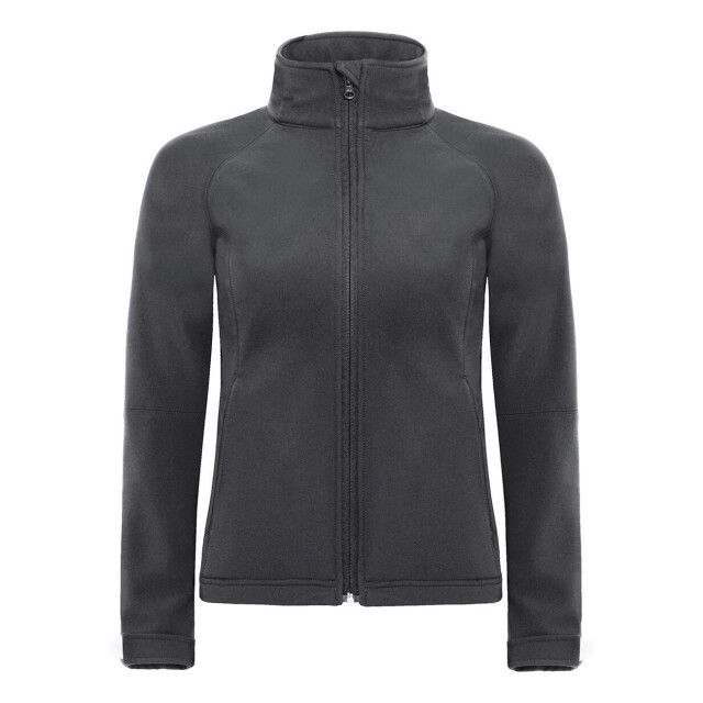 B and C Dames soft shell jas met capuchon UTFK2024_darkgrey large