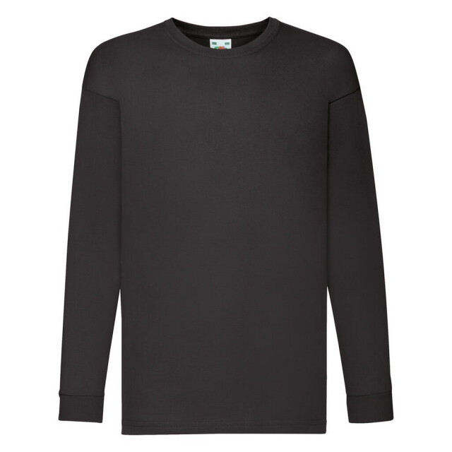 Fruit of the Loom Effen t-shirt met lange mouwen voor kinderen/kids UTFK2075_black large