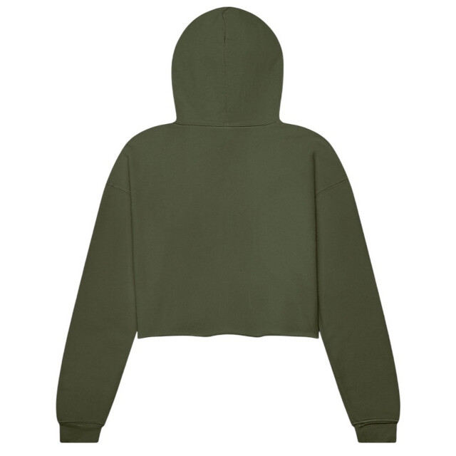 Bella + Canvas Dames fleece crop hoodie UTFK1989_militarygreen large