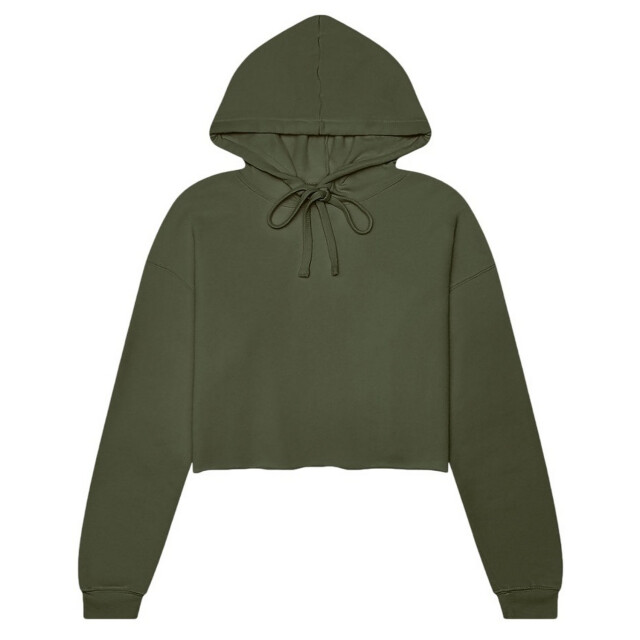 Bella + Canvas Dames fleece crop hoodie UTFK1989_militarygreen large