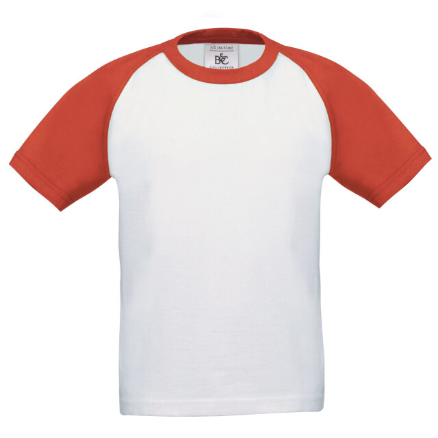 B and C Kinderen/kinderen base-ball t-shirt UTFK1977_whitered large