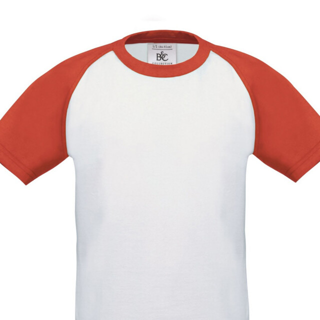B and C Kinderen/kinderen base-ball t-shirt UTFK1977_whitered large