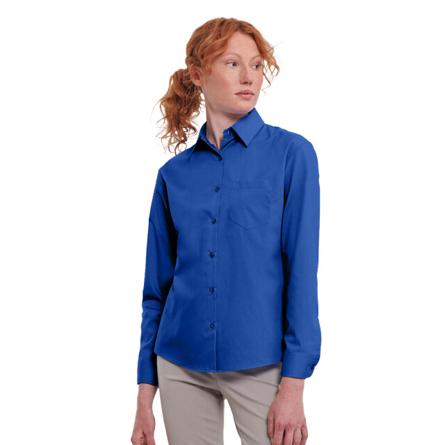 Russell Athletic Dames popeline shirt met lange mouwen UTFK1657_brightroyal large